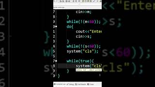 Digital Clock in C++ #coding #codingwithnoman #subscribe #shortsfeed #shortsvideo #youtubeshorts