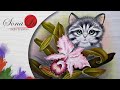 Aula 433 - Gatinho com Orquídea em Pano de Prato