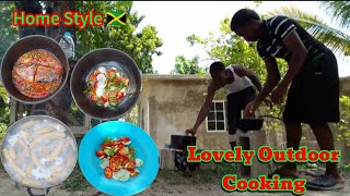 Cooking Boil dumpling and banana with Jack mackerel || Crazy Cooking Adventures 🇯🇲