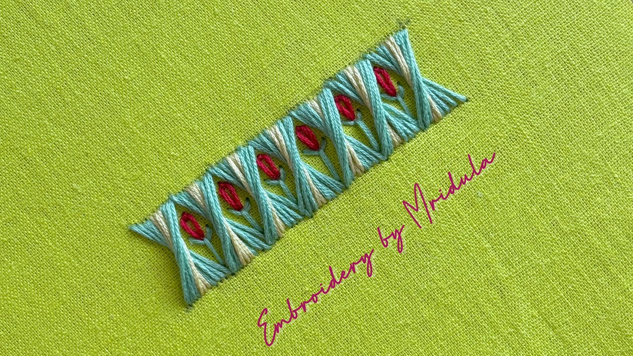 Gorgeous borderline embroidery design | Embroidery by Mridula 