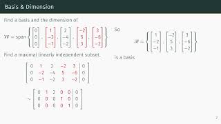 Basis & Dimension