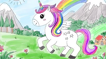 Drawing and Coloring Unicorn for Kids | Procreate App on IPad