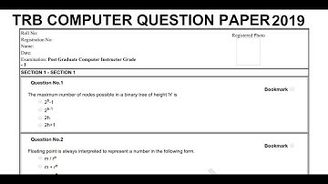 TRB COMPUTER INSTRUCTOR QUESTION PAPER 2019