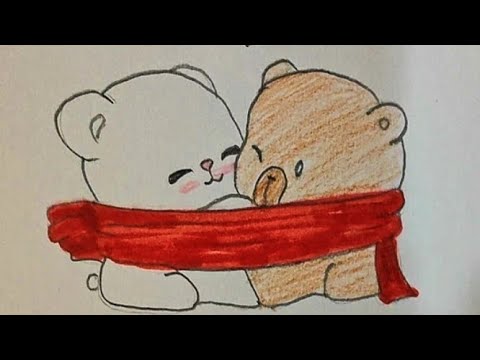 How to draw cute couple in easy way