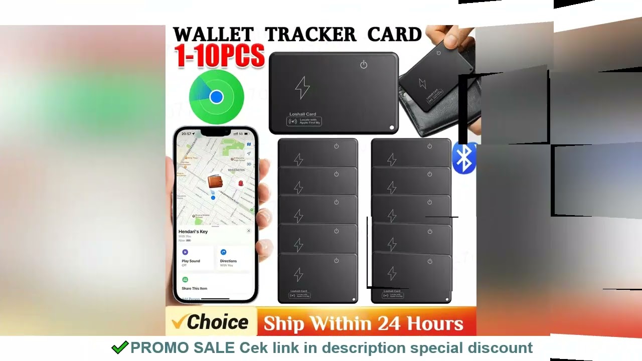 1-10pcs Wallet Tracker Card Wireless Charging Tracking Location Gps Locator Smart Tag for Iphone App