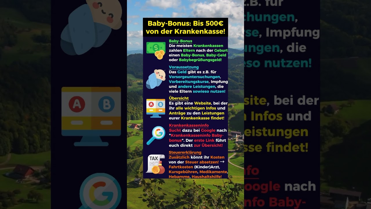 Bis zu 500€ Baby Bonus von der Krankenkasse!