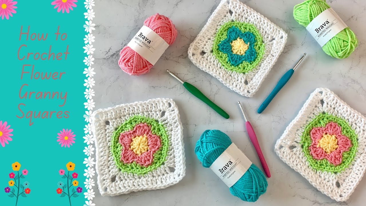 Dainty Daisy Granny Square, How To Crochet a Daisy Granny Square 