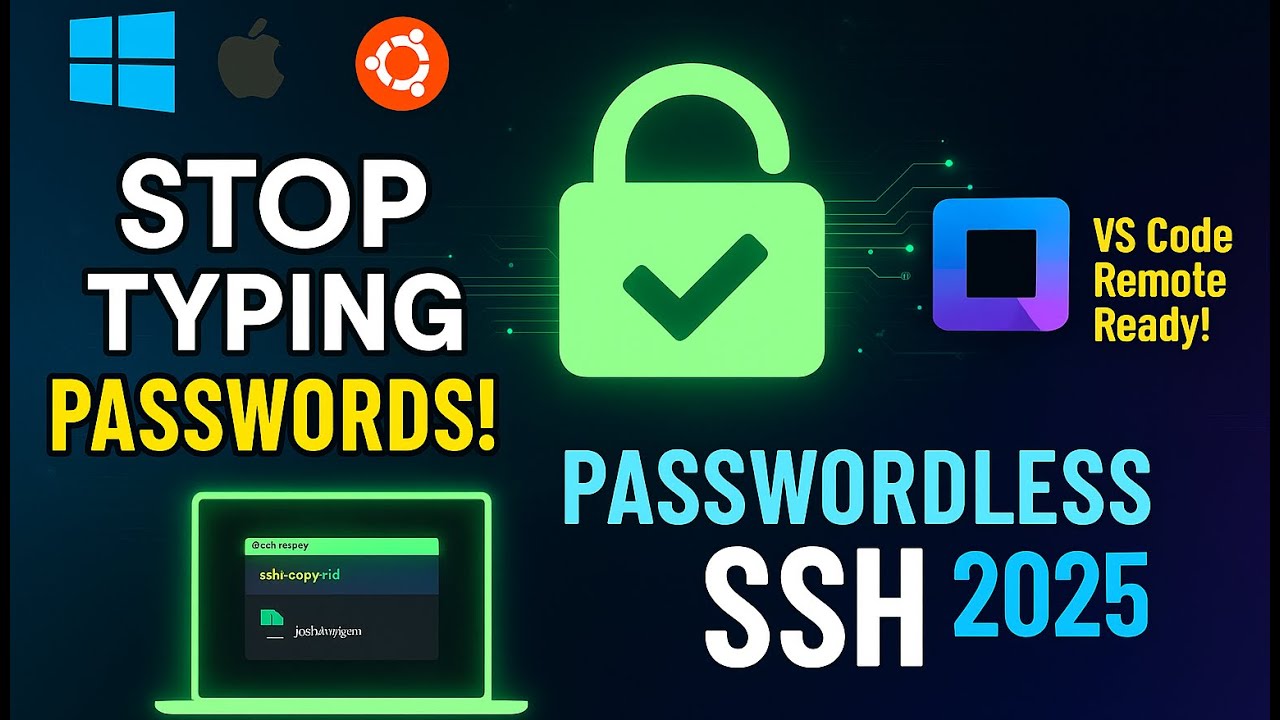 SSH Without Passwords | Complete Guide for Linux, Windows, macOS | VS Code Remote for development