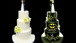Batman Wedding Cake - TWO TONED CAKE - SPLIT CAKE