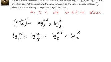 AIME 2020-   Logarithms - Geometric Progression.