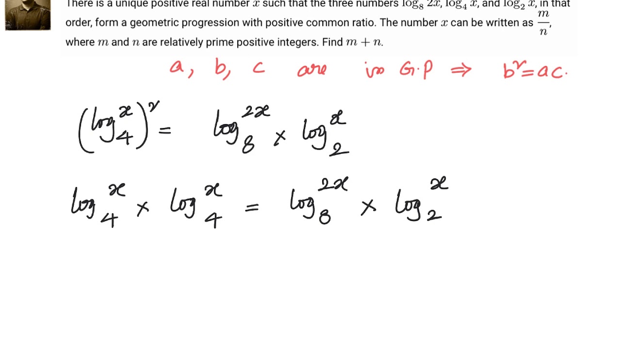 AIME 2020 Logarithms Geometric Progression. YouTube