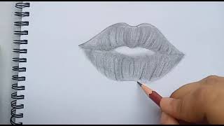 Lips Sketching Tutorial ✨💗 | Lips sketch | Sketchy Portraits #sketch #lips #viral #trending #artist