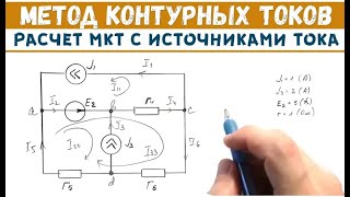 картинка: МКТ │Цепь с источниками тока │Расчет цепи методом контурных токов