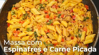 Massa com Carne Picada e Espinafres | Rápido, Prático e Delicioso!