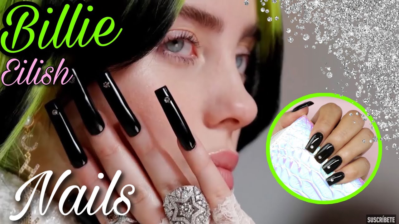 Me apliqué las Uñas de Billie Eilish 💅🏻💚 en Tamaño MINI con CRYSTALES  INCRUSTADOS 💎💎💎 - thptnganamst.edu.vn