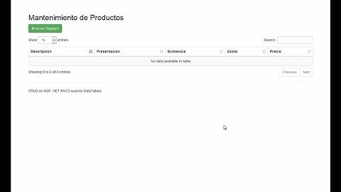 USO DE DATATABLES EN EL LISTADO DE NUESTRA APLICACION - ASP NET MVC5 PRACTICO - VIDEO 21