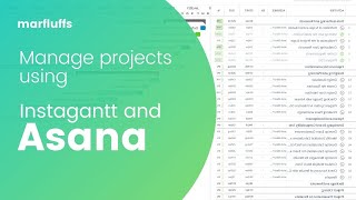 Manage Projects using Instagantt and Asana