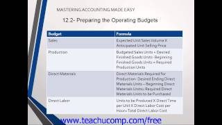 Accounting Tutorial 2.0 Preparing the Operating Budgets Training Lesson 12.2
