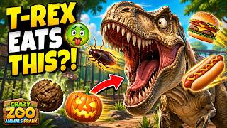 J'ai nourri un T-Rex avec des trucs BIZARRES ! 🦖😂 Cafard, crotte, burger et PLUS ! screenshot 3