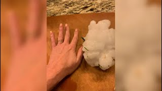 Massive Hailstones Fall In Salado, TX As Powerful Storm Moves Through