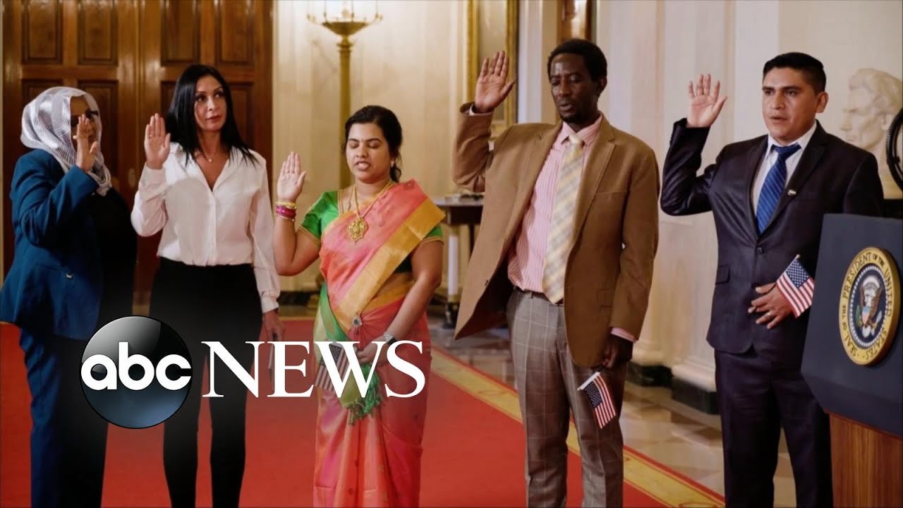 Trump attends naturalization ceremony at White House
