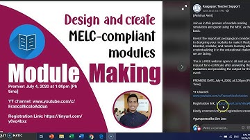 MODULE MAKING  | FREE WEBINAR ALERT JULY 4, 2020 | LINK PROVIDED BELOW |