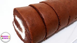 เค้กโรลช็อกโกแลต เนื้อนุ่มไส้ครีมสด Cake roll chocolate| แยมโรลง่ายๆ | happytaste เค้กโรลช็อกโกแลต เนื้อนุ่มไส้ครีมสด Cake roll chocolate| แยมโรลง่ายๆ | happytaste