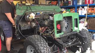 First startup of Series III Land Rover V8 Conversion