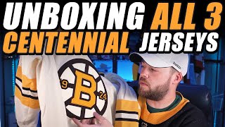 Unboxing ALL 3 Boston Bruins Centennial Jerseys!