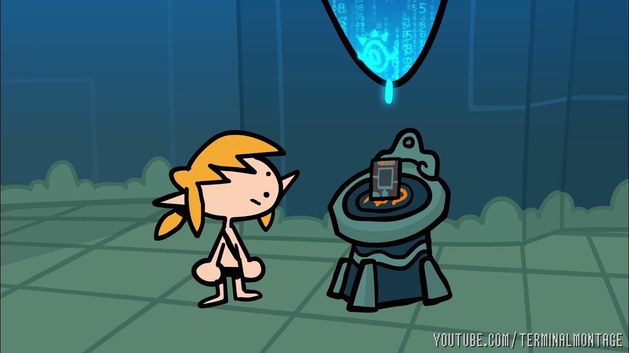 Waiting for the Shiekah Slate drop (Zelda BotW Animated