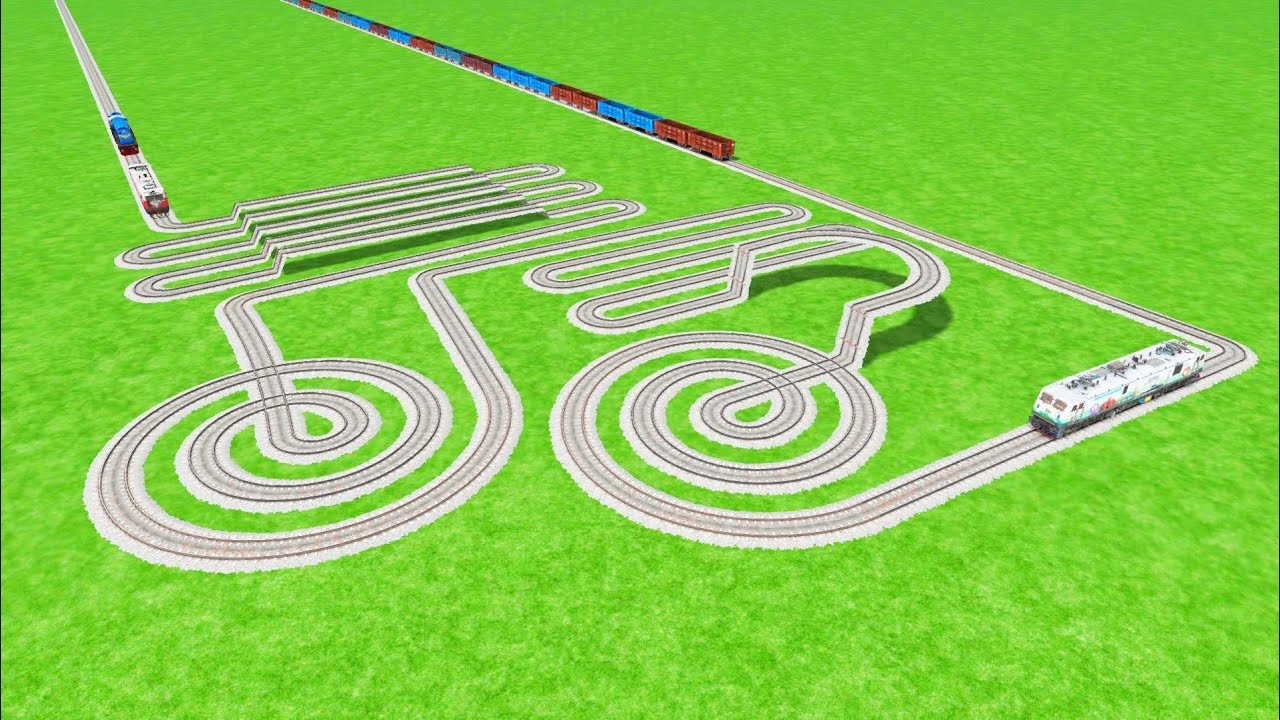 💗TRAINS CROSSIN SLIDE SNAKE 🐍 TRACKS UTRUN CURVED CIRCLES TRACK RAILWORK RAILROAD BEANG DRIVE 