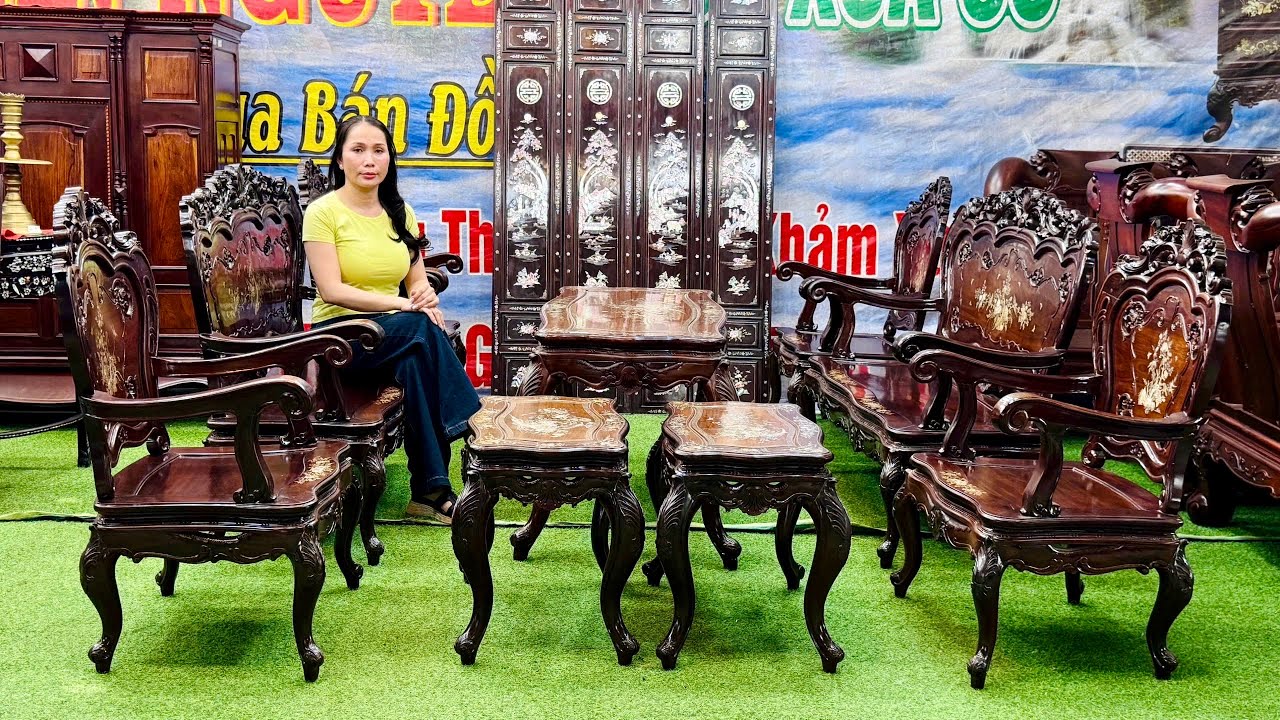 Mỹ Lan 17/1 thanh lý Bộ Louis Gỗ Gụ Quảng Bình, Bộ Lư Đào, Tủ Thờ Cầm Lai, Đèn Tiffany