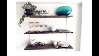 DIY AFFORDABLE KITCHEN OPEN SHELVING TUTORIAL