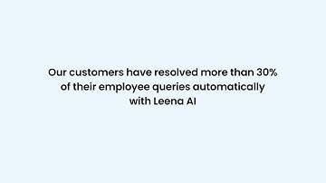 Resolve Employee Queries Automatically with Leena AI