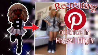 Recreating Pinterest outfits☆|Royal High Roblox|☆