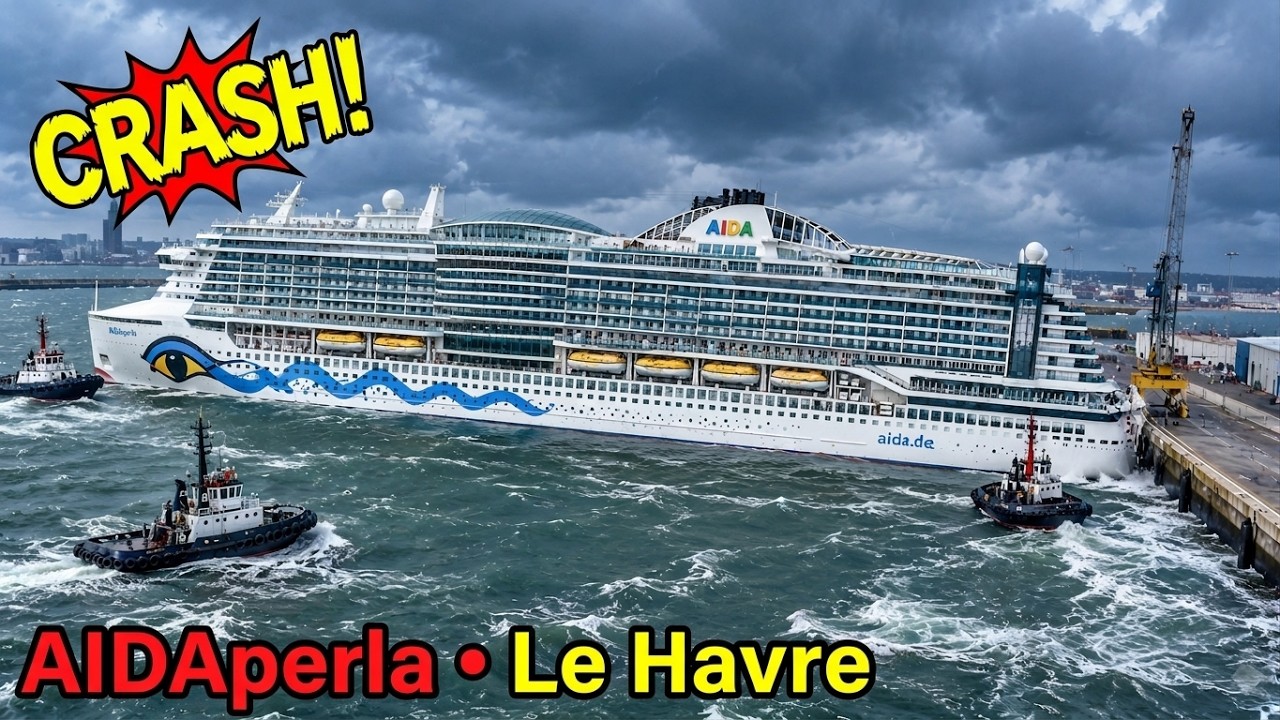 Cruise Ship RIPPED From Dock by 68 MPH Winds — AIDAperla Slams Into Wall in France!