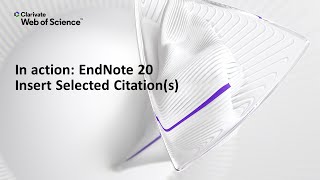 In action: EndNote 20 (Windows) Insert Selected Citation(s)