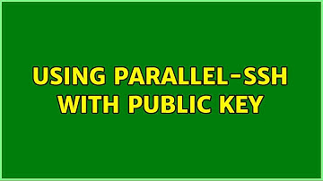 Ubuntu: Using parallel-ssh with public key