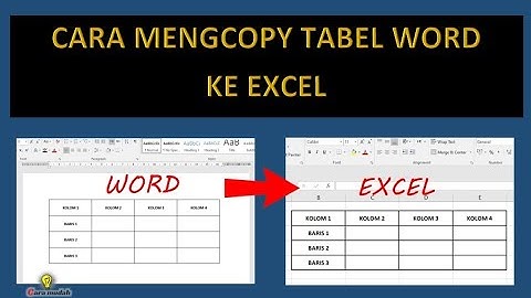 CARA COPY TABEL WORD KE EXCEL | CARA MEMINDAHKAN TABEL WORD KE EXCEL