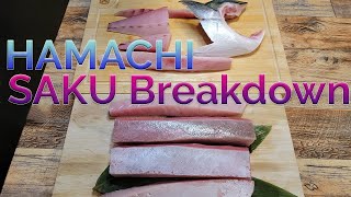 How to cut Yellowtail HAMACHI into PERFECT sushi SAKU