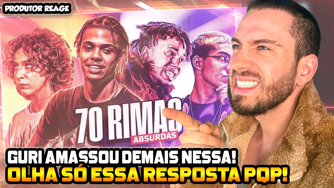 (QUE ISSO GURI?!) PRODUTOR REAGE 70 Rimas de OUTRO NÍVEL! (REACT)