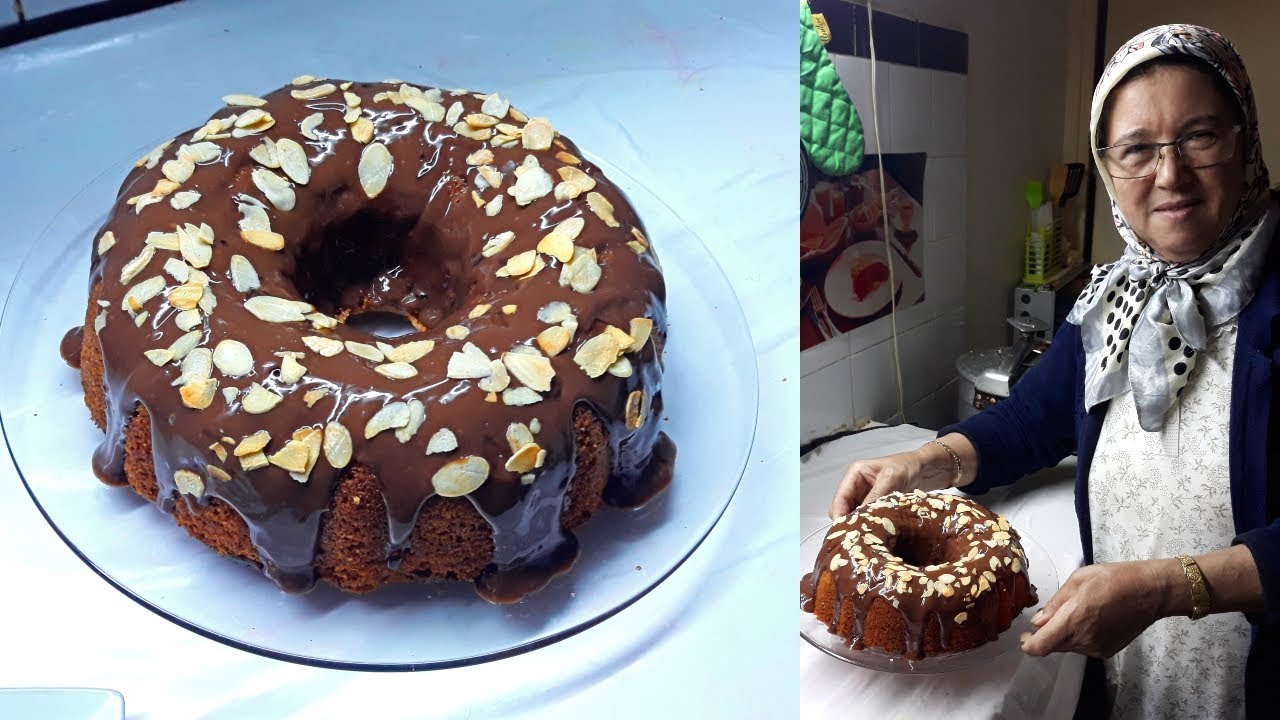 كيكة التفاح مع شكلاط اسفنجية لذة ومذاق من يد الحاجة فاطمة