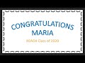 Maria  2020 graduation