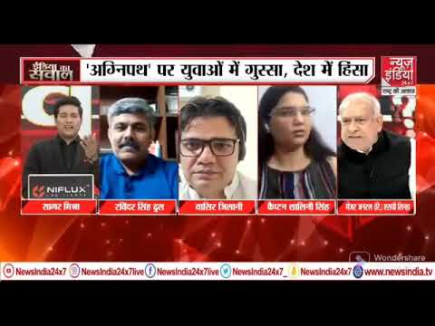Tv debate Ex captain shalini with Ex Mej Gen sinha....what a manner of senior officer infront of All