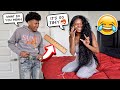 TELLING MY BOYFRIEND HE HAS A "SHRIMP" PRANK!!! *Hilarious Reaction*