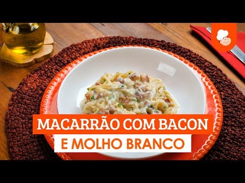 Macarrão com bacon e molho branco — Receitas TudoGostoso