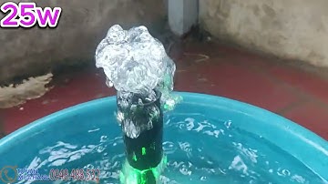 Video Demo máy bơm đài mini tiểu cảnh non bộ lu chậu cảnh liền đèn Led 25w 220v trang trí sân vườn