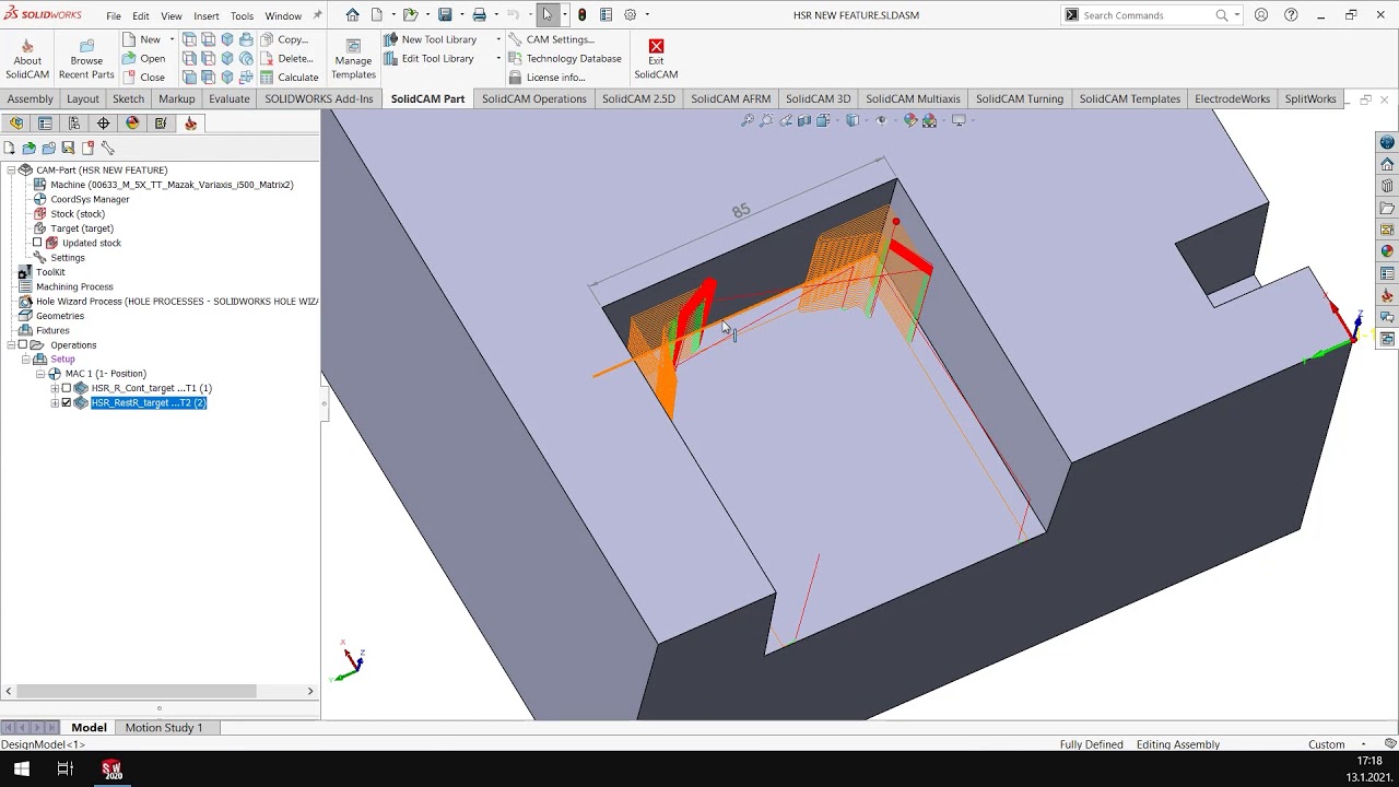 SolidCAM 2021: HSR - Join gaps