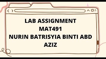 LAB ASSIGNMENT MAT491