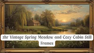 Vintage Spring Meadow Oil Painting | 2hr Framed Still Art No Music | TV Picture screenshot 5